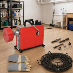 Pipe Cleaning Machine 250W Drain Cleaner Electric Spiral Drill Kit Professional