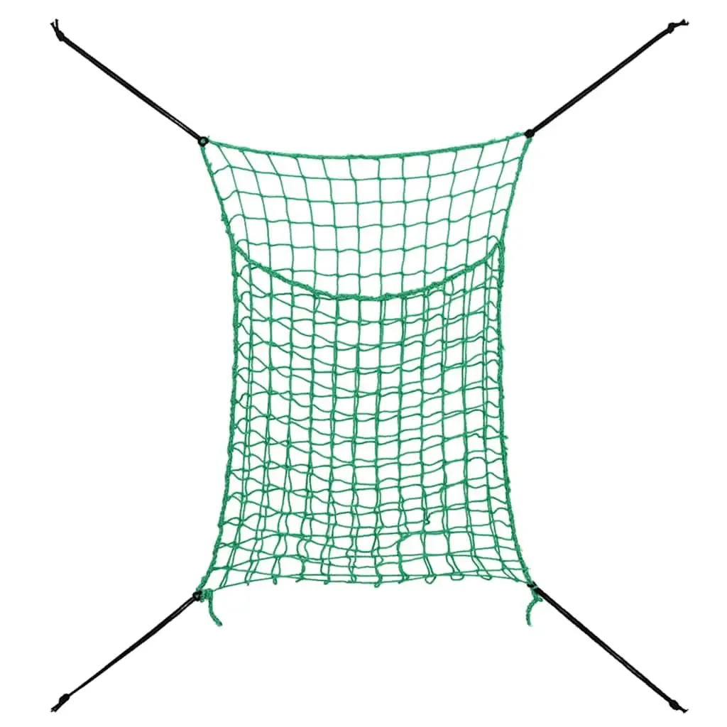 Hay Nets 2 Piece Rectangular 0.9x1 m Green PP Mesh Feeding Horse Pony