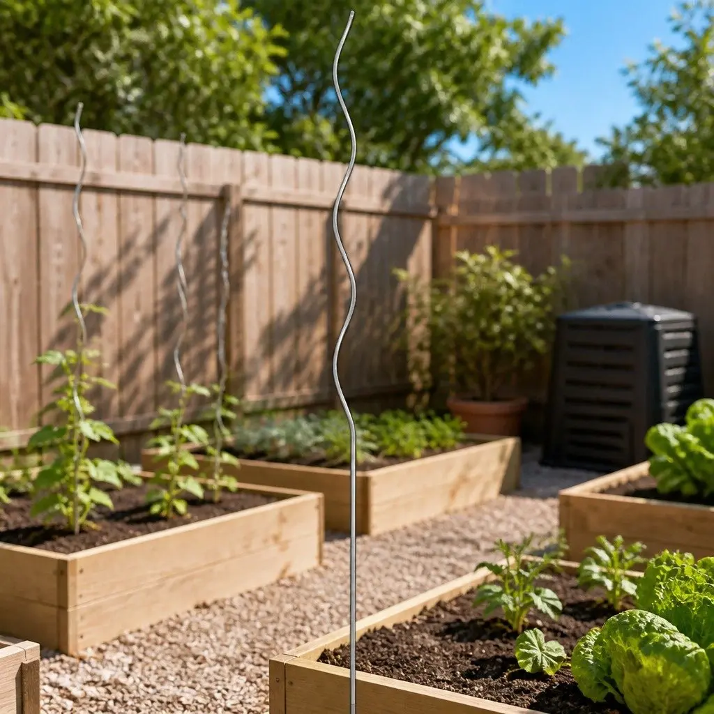Spiral Plant Supports Galvanised Steel 110cm for Tomatoes Climbing Vegetables