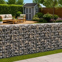 Gabion Basket Galvanised Steel Fence Panel Retaining Wall Garden Barrier