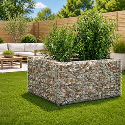 Gabion Raised Bed Garden Planter Border Box Silver 360x90x50cm Outdoor