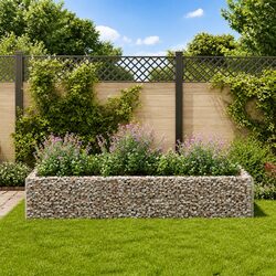 Gabion Raised Garden Bed Steel Planter Border Flower Plant Container 270x90x50cm