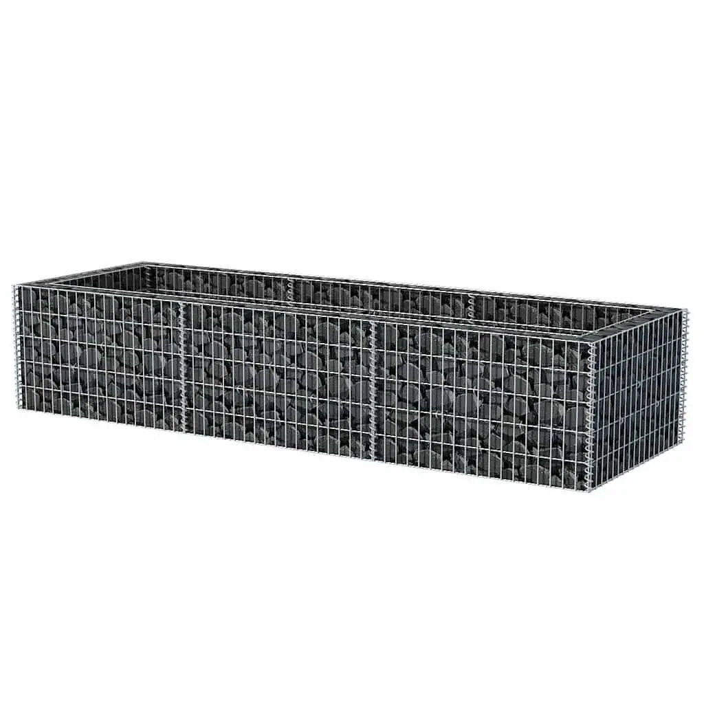 Gabion Raised Garden Bed Steel Planter 270x90x50cm Silver Galvanised Steel