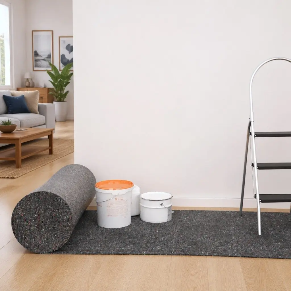 Painter Fleece Non-slip Floor Protection Dust Sheet 50m Grey