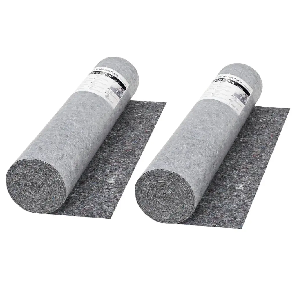 Painter Fleece Non-slip Floor Protection 50m x 1m Grey 2 pcs