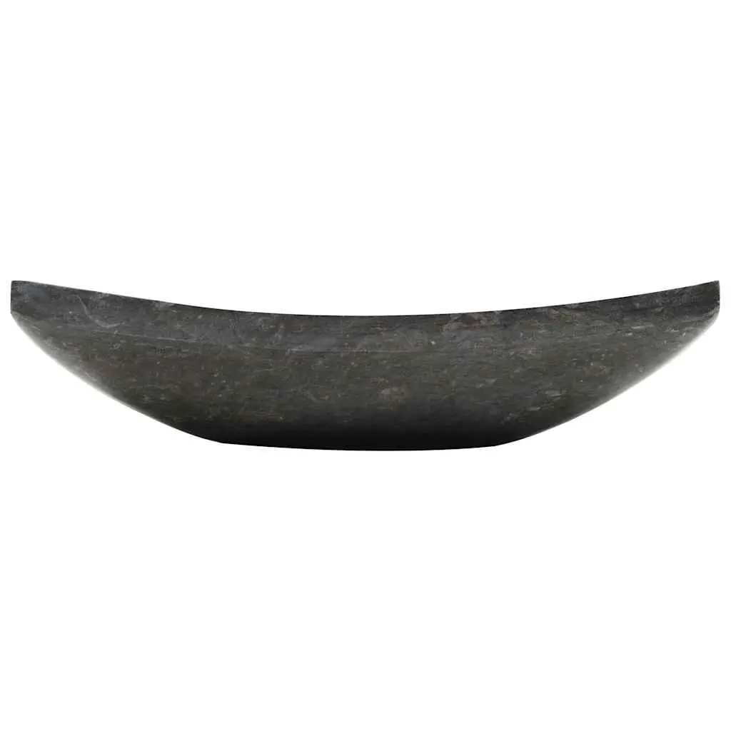 Bathroom Basin Sink 50x35x12 cm Rectangular Natural Stone Black Marble Washroom