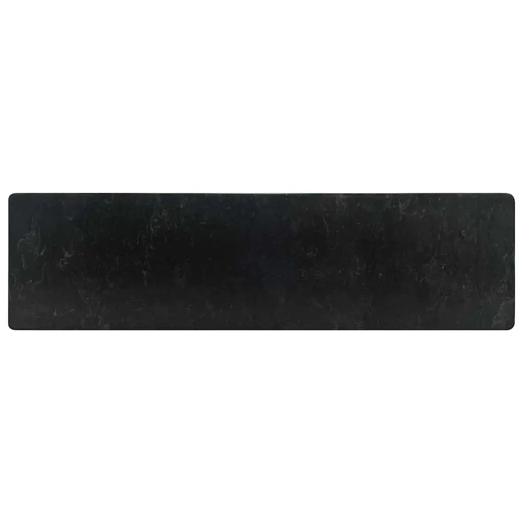 Bathroom Sink Handmade Rectangular 45x30x12 cm Black High Gloss Natural River Stone