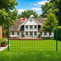 Euro Fence Panel Steel 20x0.8m Green Perimeter Barrier Garden Posts Included