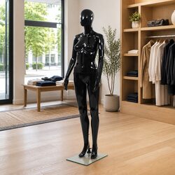 Full Body Female Mannequin Glossy Black Glass Base Display 175cm Shop Window