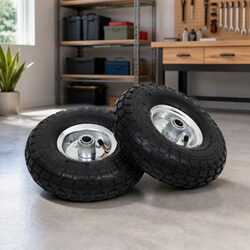 Sack Truck Spare Wheels 2pc Rubber Pneumatic Tyres Heavy Duty Hand Trolley Cart