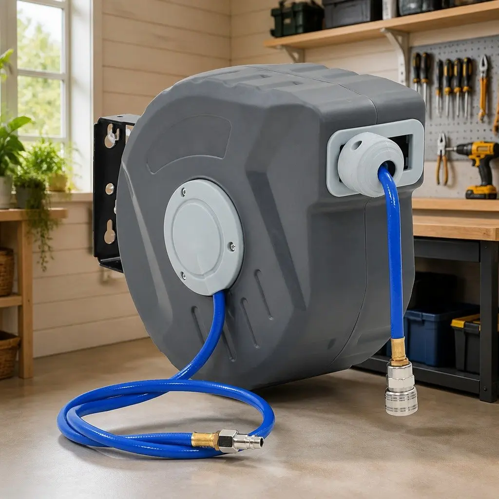 Automatic Retractable Air Hose Reel 3/8" 12M Grey