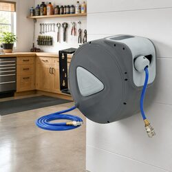 Automatic Retractable Air Hose Reel 1/4" 20m Pneumatic Workshop Garage Organiser
