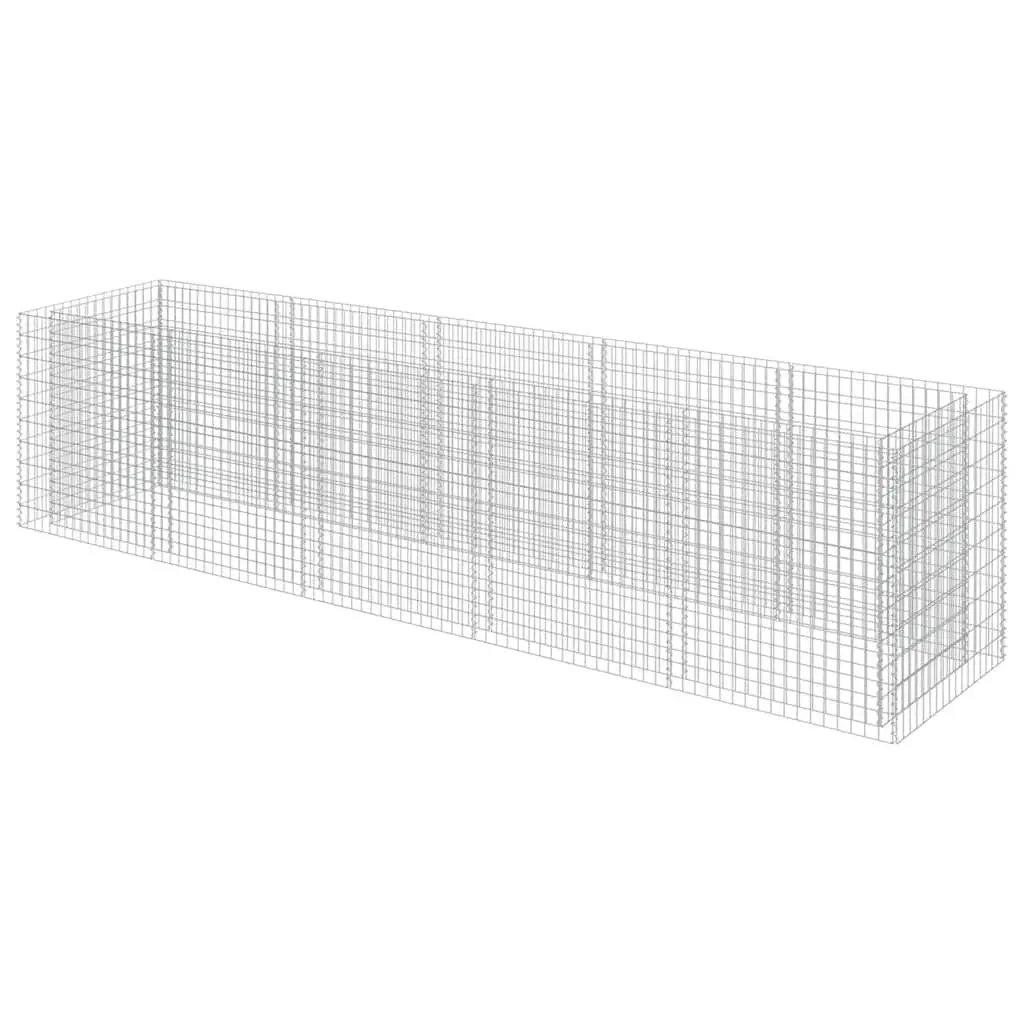 Gabion Raised Garden Bed Galvanised Steel 450x90x100cm Silver