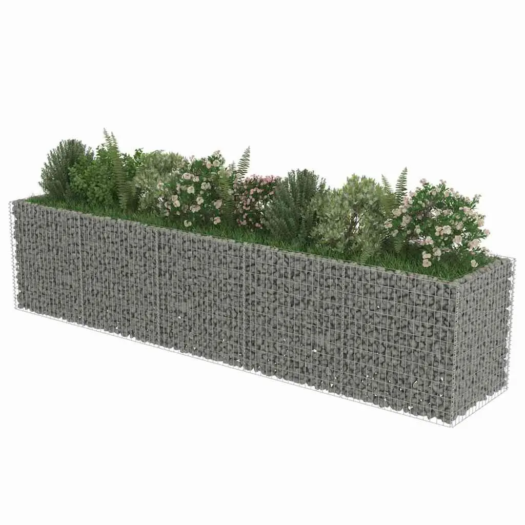 Gabion Raised Garden Bed Galvanised Steel 450x90x100cm Silver