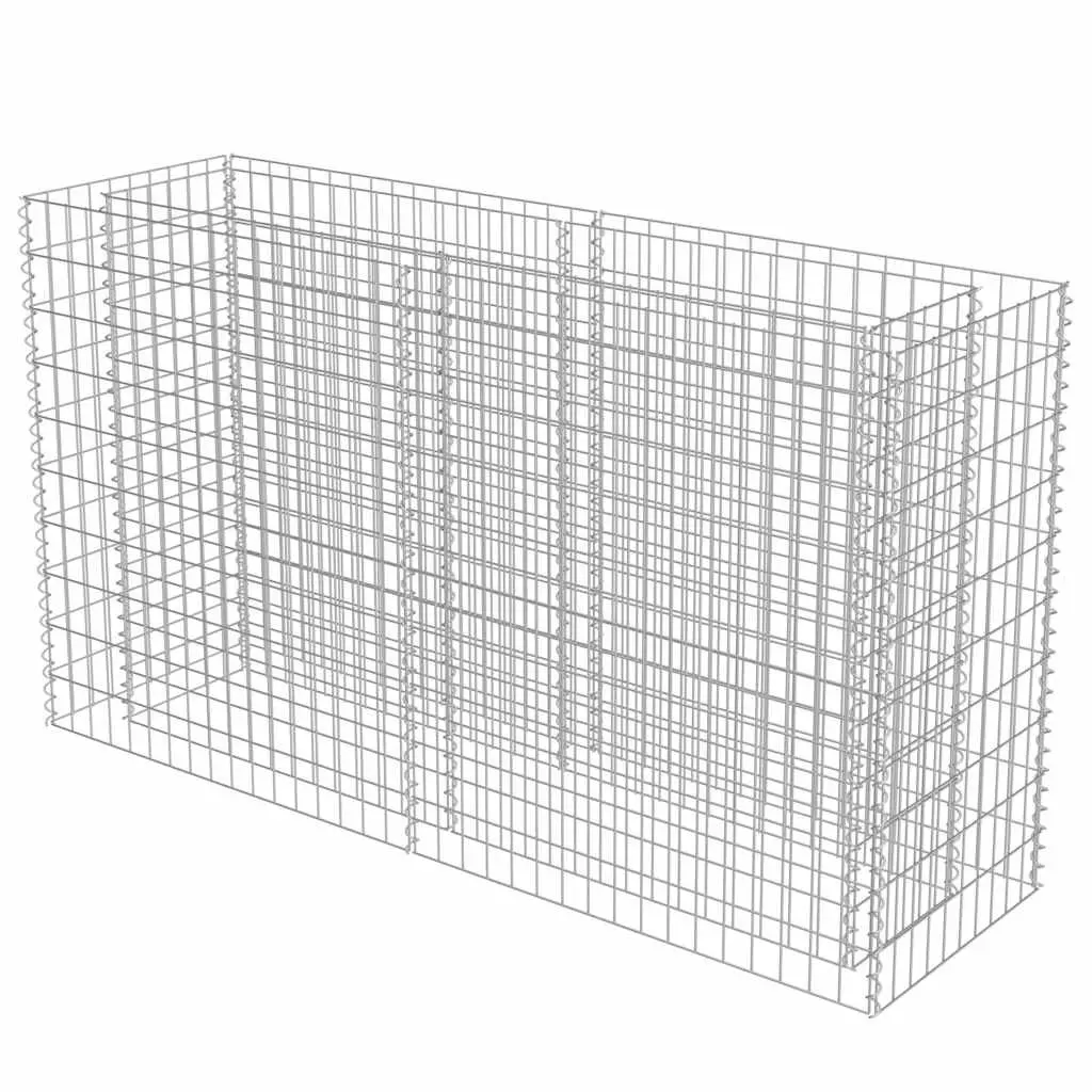 Gabion Raised Garden Bed Galvanised Steel 180x50x100 cm Silver