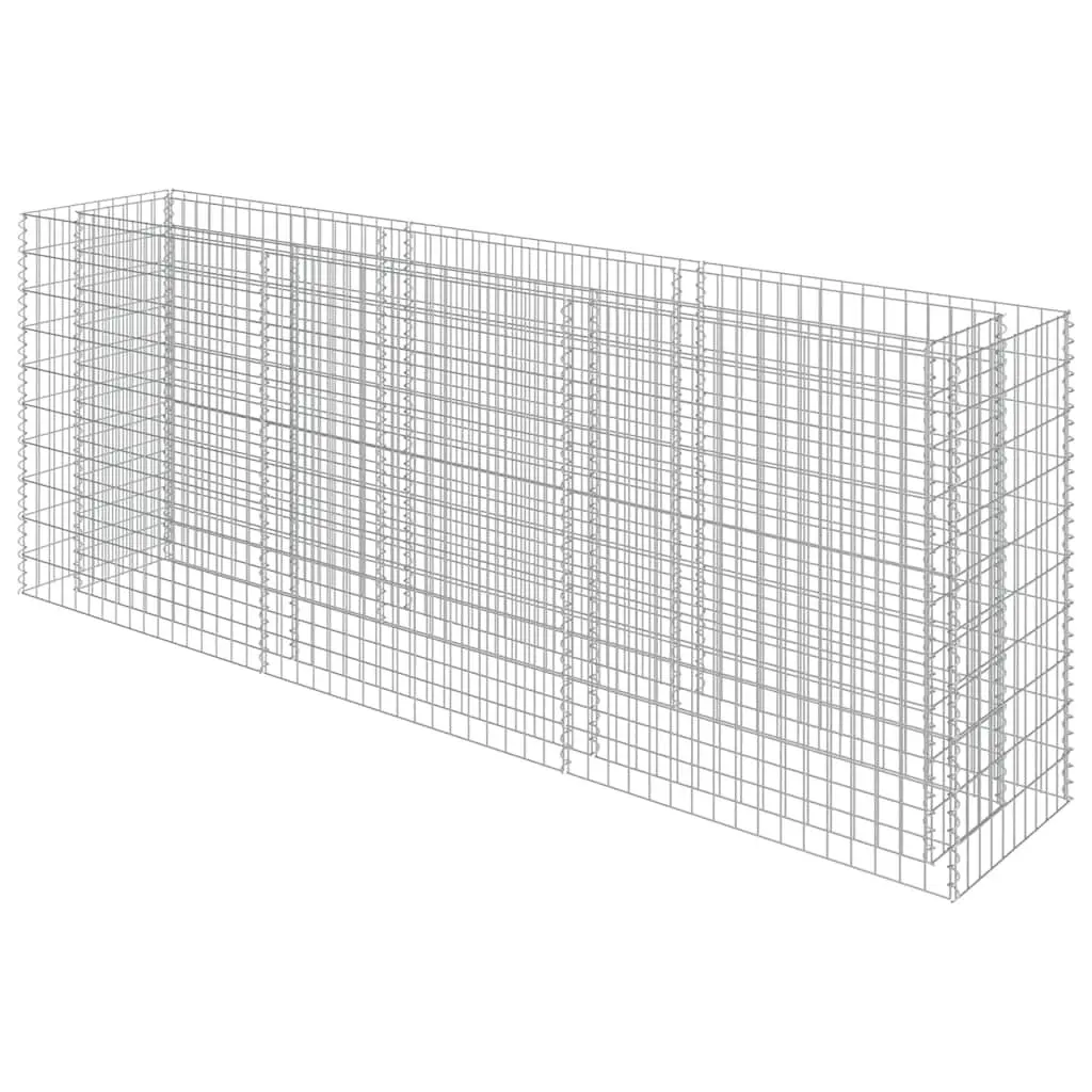 Gabion Raised Garden Bed Galvanised Steel 270x50x100cm Silver Planter