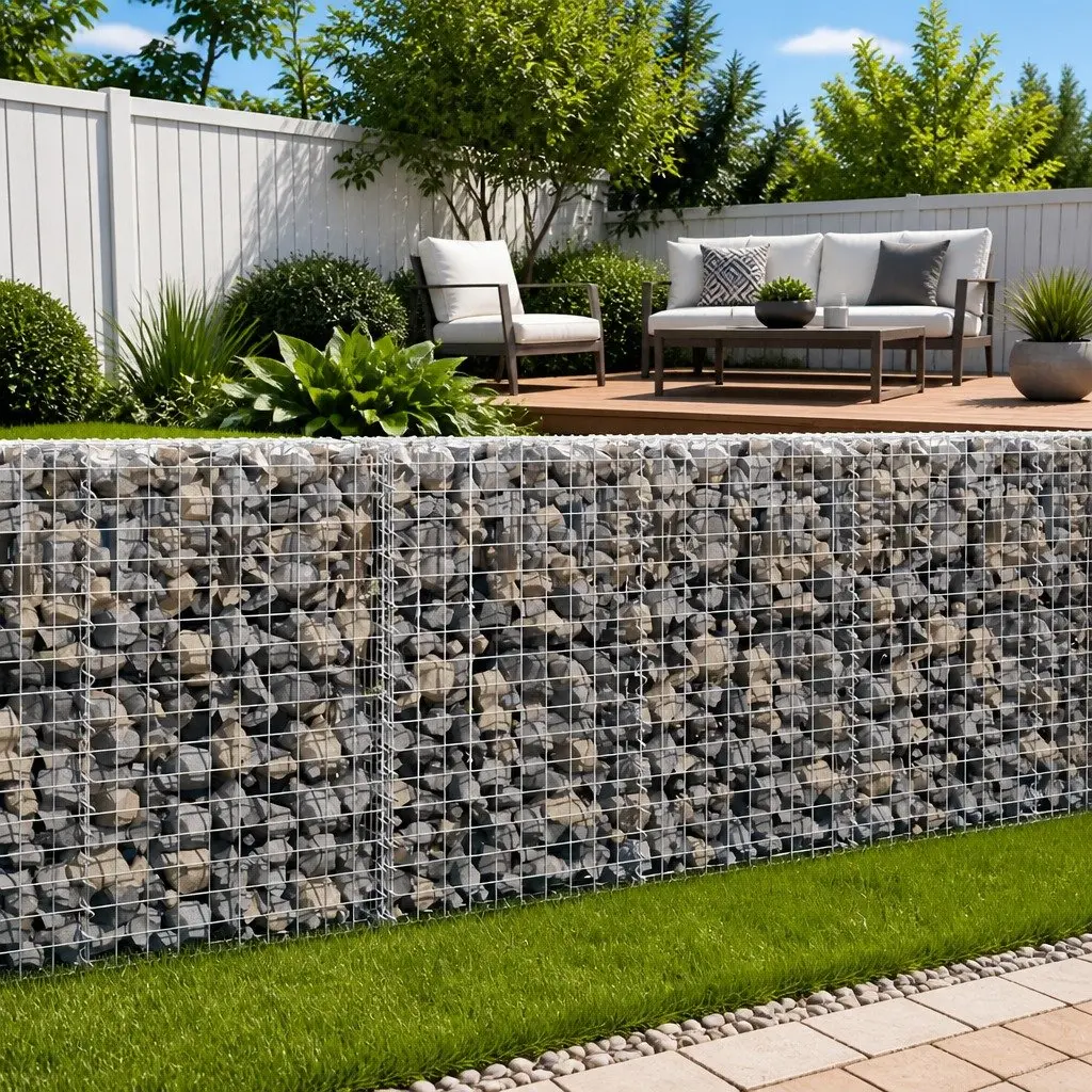 Gabion Wall Basket Retaining Barrier Galvanised Steel 200x20x85 cm Silver