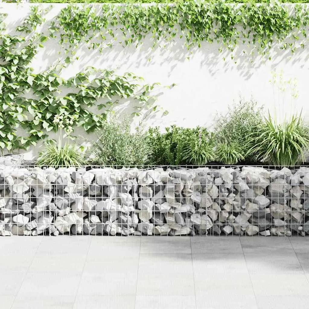 Gabion Wall Silver Galvanised Steel Retaining Fence Barrier Panel 600 x 50 x 50 cm