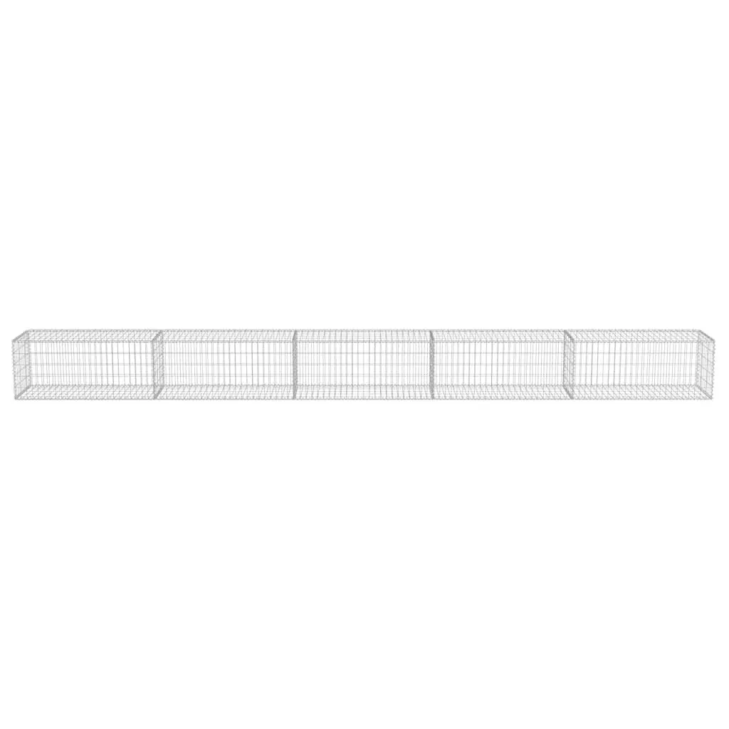 Gabion Wall Silver Galvanised Steel Retaining Fence Barrier Panel 600 x 50 x 50 cm