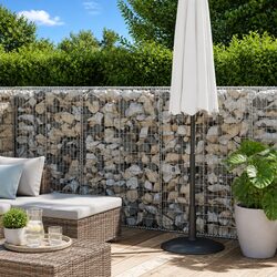 Gabion Wall Panel Galvanised Steel Retaining Fence Landscape Garden Barrier