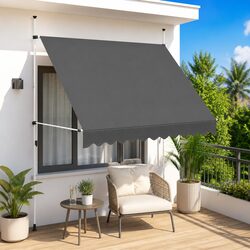 Manual Retractable Awning 250 cm Window Canopy Terrace Balcony Garden Shade
