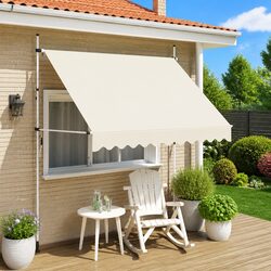 Manual Retractable Awning 250cm Cream Window Door Terrace Balcony Garden Outdoor