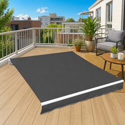 Awning Replacement Fabric 4x3m Anthracite Polyester Outdoor Shade Garden Patio