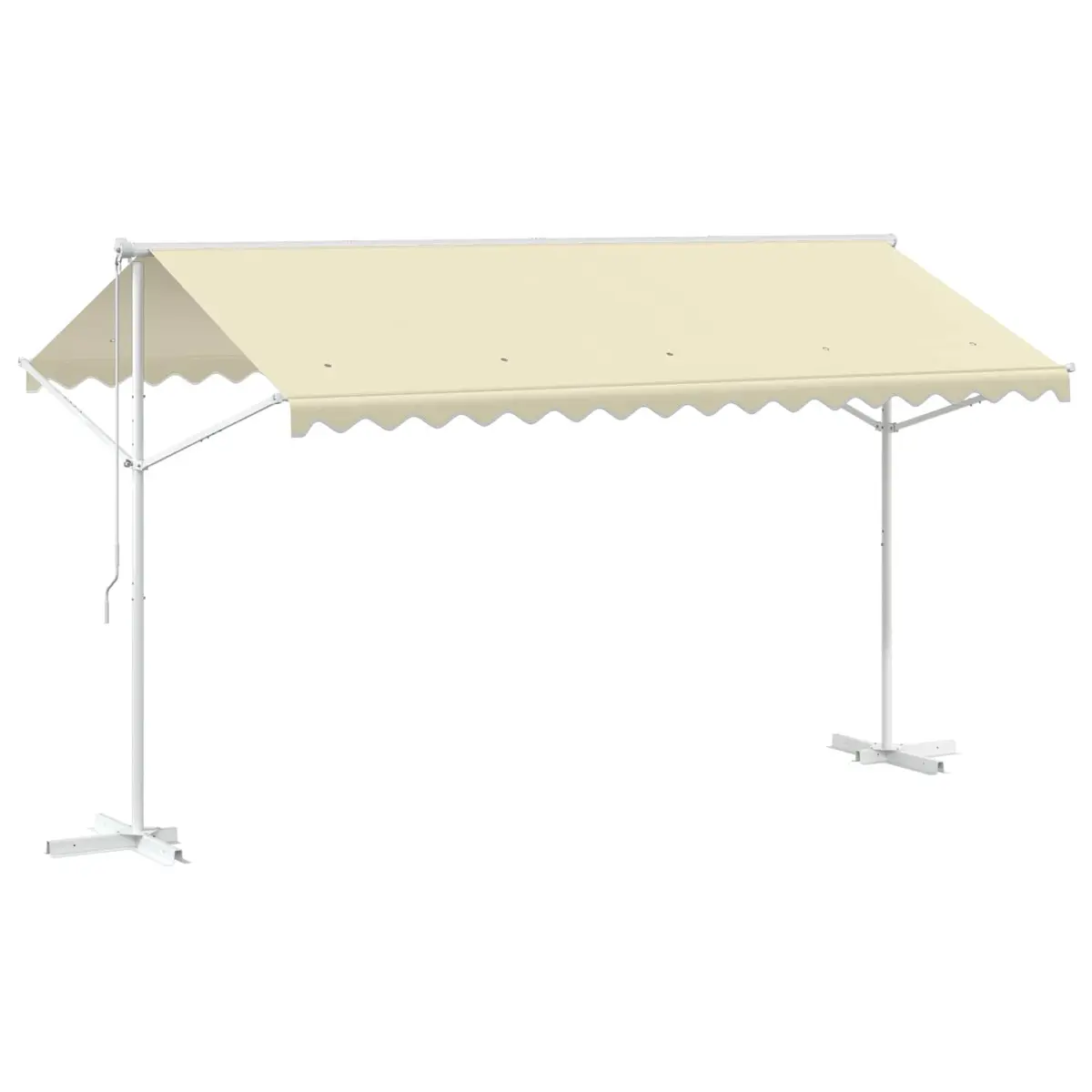 Free Standing Awning 4x3m Waterproof Garden Patio Sunshade Cream Outdoor Canopy