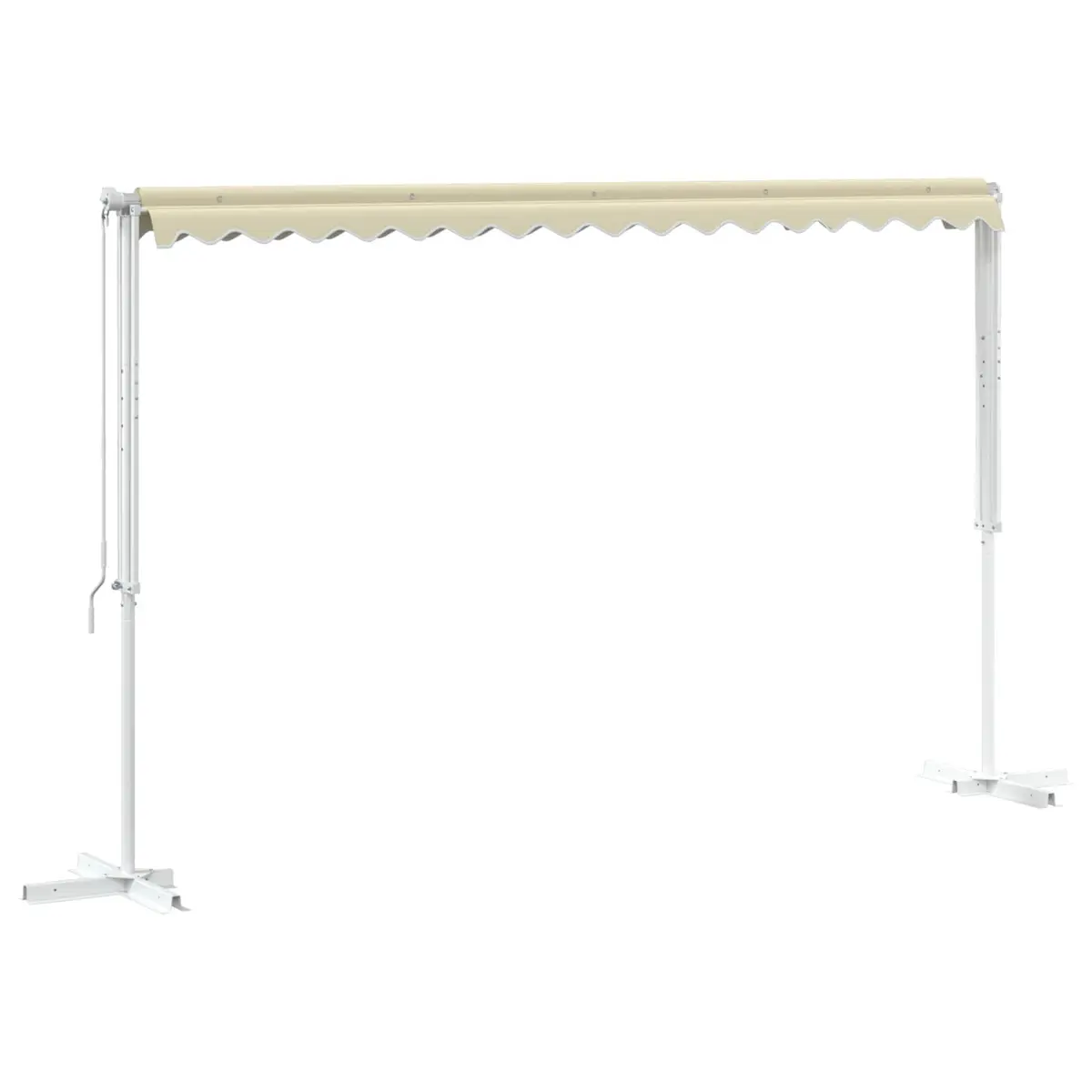 Free Standing Awning 4x3m Waterproof Garden Patio Sunshade Cream Outdoor Canopy