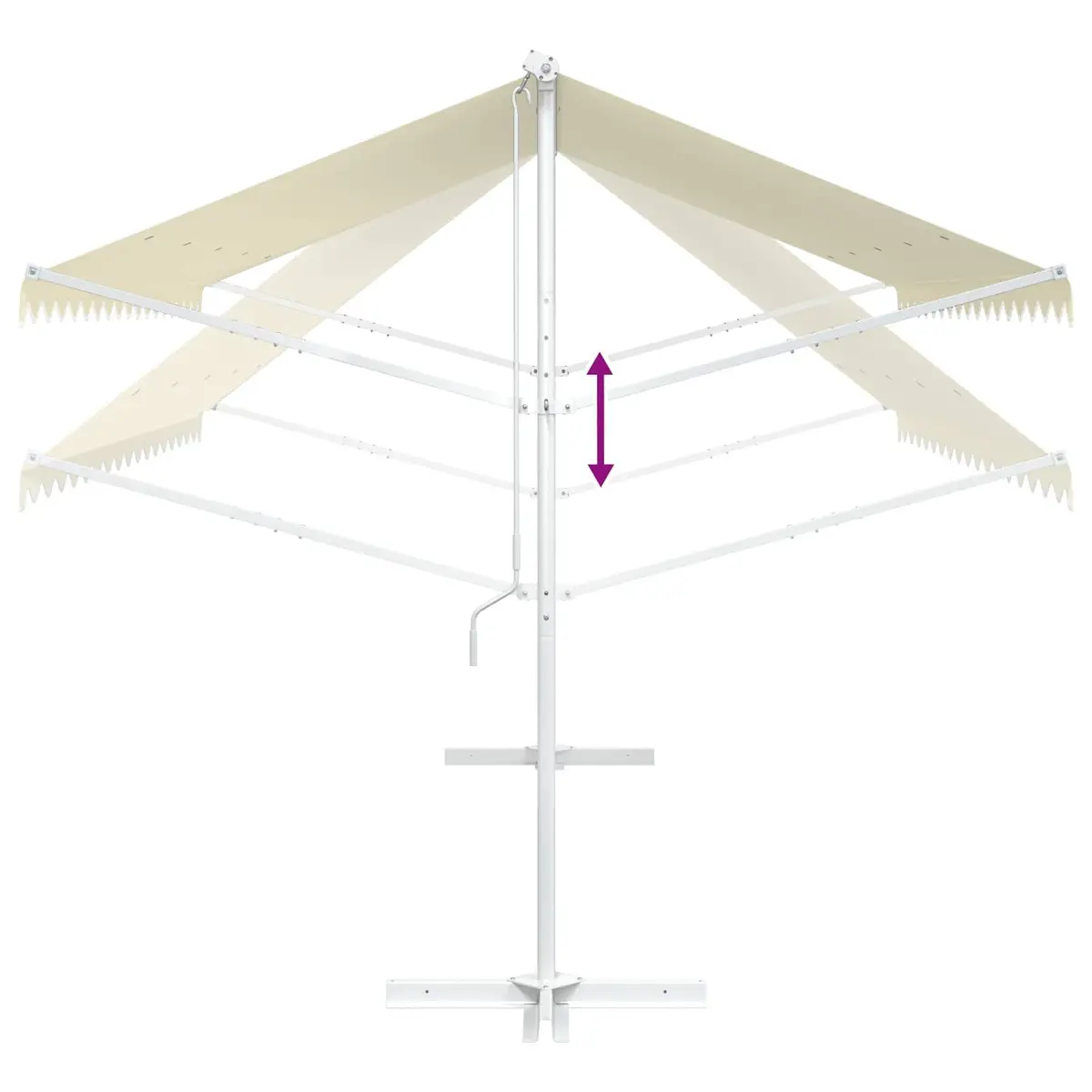 Free Standing Awning 4x3m Waterproof Garden Patio Sunshade Cream Outdoor Canopy