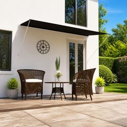 Retractable Awning 250x150 cm Anthracite Window Door Terrace Balcony Garden