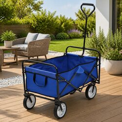 Folding Hand Trolley Steel Frame 75kg Load Capacity Garden Home Transport Cart