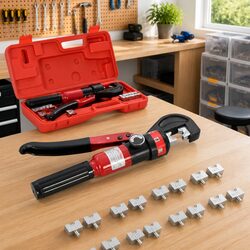 Hydraulic Crimping Pliers Wire Stripper Tool 4-70mm² Professional Portable Case