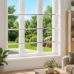 Adjustable Security Window Bars Set 3 pcs 710-1200 mm Silver Home Office