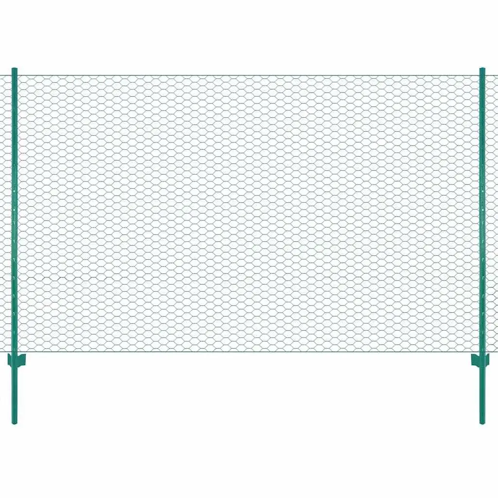 Wire Mesh Fence Panel Steel 25 x 1.5 m Green
