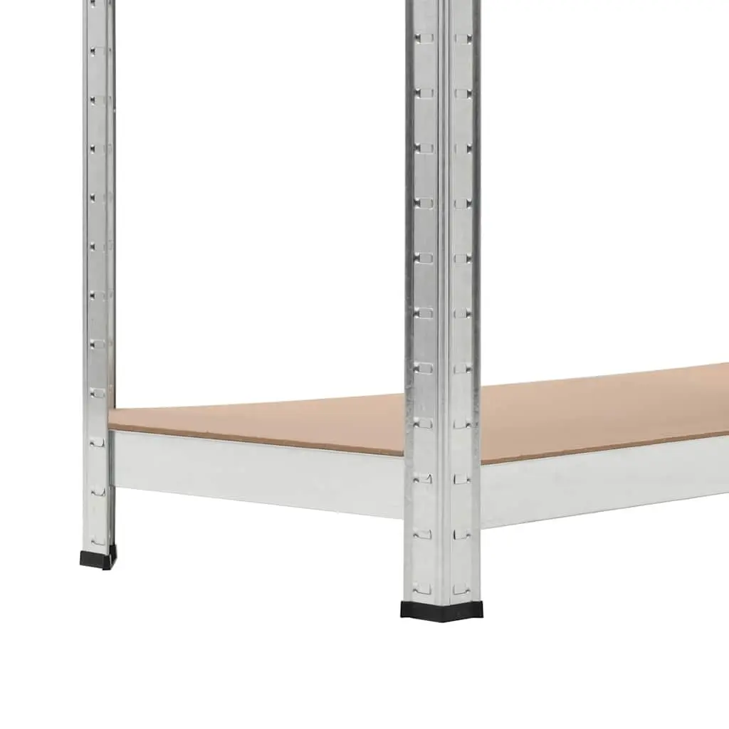 Industrial Storage Shelves Heavy Duty Rack 90 x 40 x 180 cm Brown MDF Steel Frame 2 Piece
