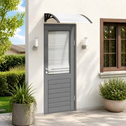 Door Canopy Outdoor Window Awning Shelter Porch Canopy 200x75cm Black