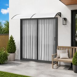 Door Canopy Polycarbonate Awning Window Shelter Outdoor Protection 240x75cm