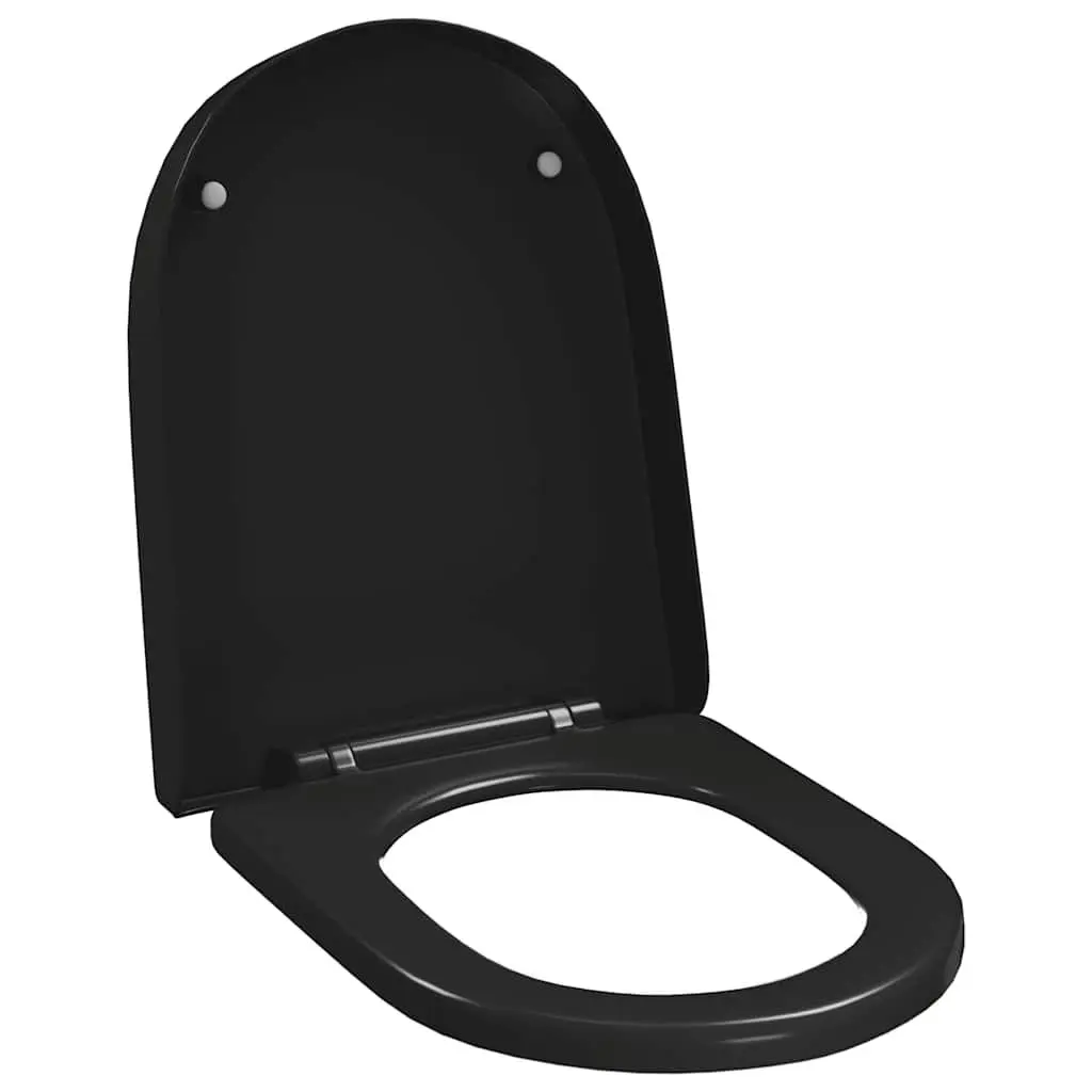 Soft-close Toilet Seat with Quick-release Design Black Standard Size Bathroom