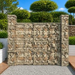 Gabion Baskets 3pcs 25x25x197cm Galvanised Steel Retaining Wall Fencing Barrier