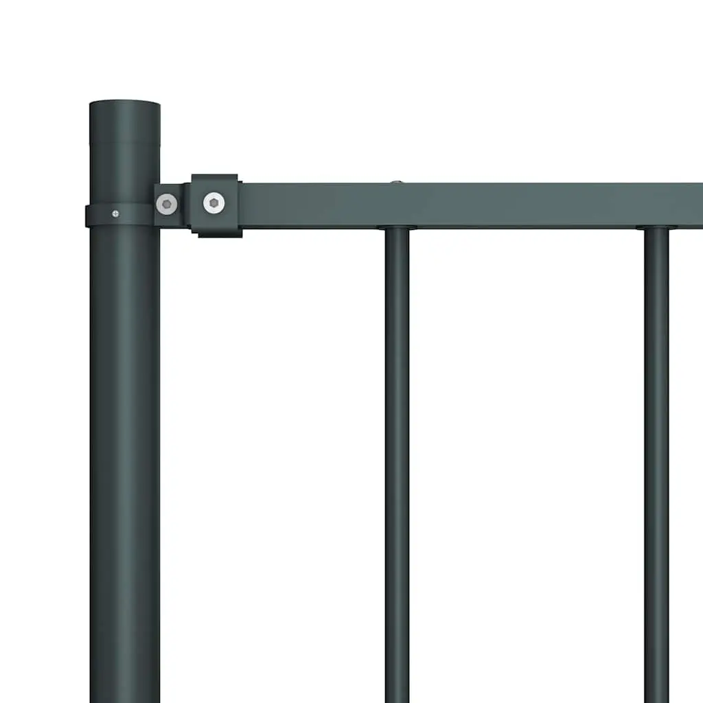 Steel Garden Fence Panel with Integrated Posts 1.7x1.25m Anthracite