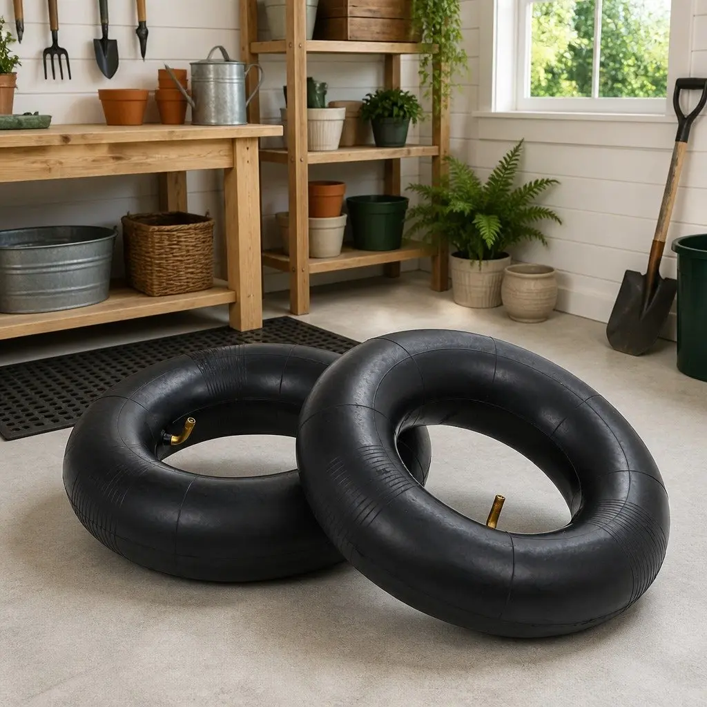 Wheelbarrow Inner Tubes Heavy Duty 13x5.00-6 Black Rubber 2 Pack