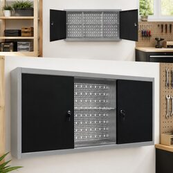 Wall Mounted Tool Cabinet Industrial Style Metal Storage Unit with Lockable
