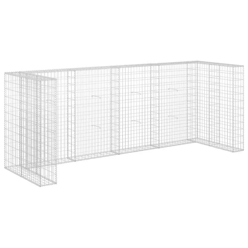 Gabion Wall Enclosure Sturdy Silver Galvanised Steel Mesh 320x100x120 cm
