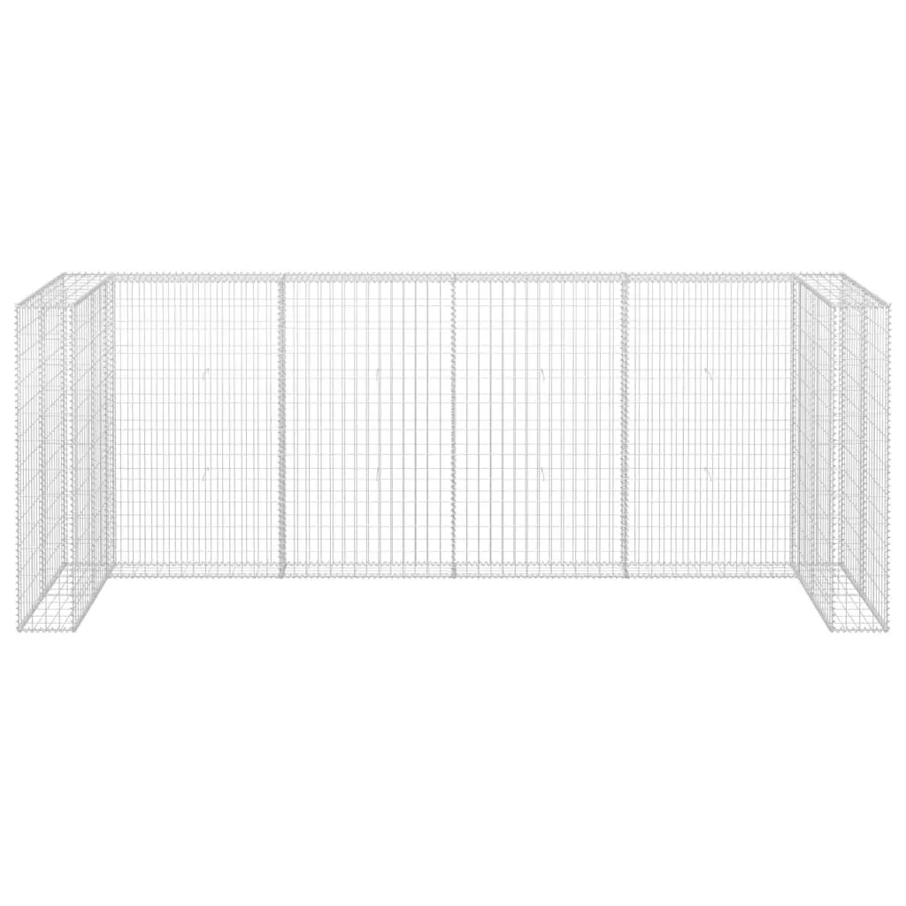 Gabion Wall Enclosure Sturdy Silver Galvanised Steel Mesh 320x100x120 cm