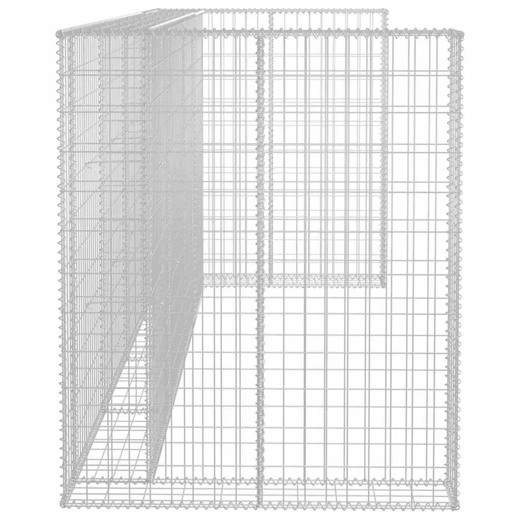 Gabion Wall Enclosure Sturdy Silver Galvanised Steel Mesh 320x100x120 cm