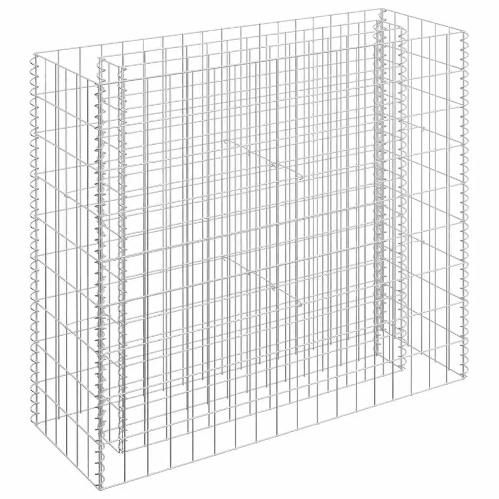 Gabion Planter Raised Garden Bed Silver Steel Wire Mesh 90x30x90cm