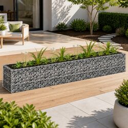 Raised Garden Bed Galvanised Steel Gabion Planter Box Flower Border Container