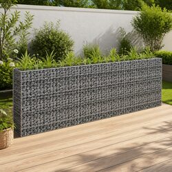 Gabion Raised Bed Galvanised Steel Garden Planter Border Flower Pot 270x30x90cm