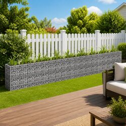 Galvanised Steel Gabion Raised Garden Bed Planter Flower Border 360x30x60 cm